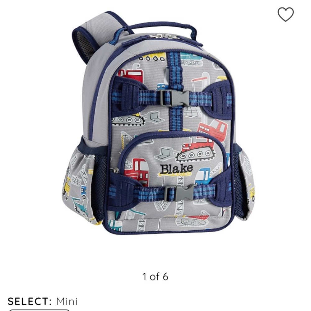 Potterybarn Jax Construction mini backpack
